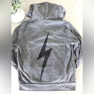 Aviator Nation Grey Bolt Zip Hoodie Size XS